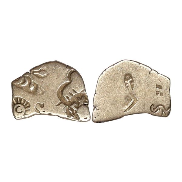 Punch Marked, Attributed to Magadha Janapada, Silver Karshapana, 3.10grams.