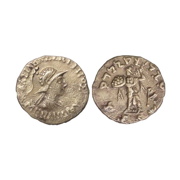 Indo Greek, Menander I (165-130 BC), Silver Drachm, 2.18 gms