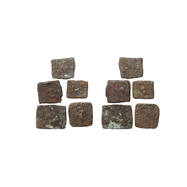 Ancient, Group of 5 coins, Indo Greek & Indo Scythian, Copper Units, 9.14 gms, 6.51 gms, 6.83 gms, 6