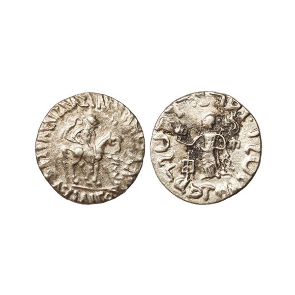 Indo Scythians, Azilises (5-45/35 BC), Silver Tetradrachm, 8.44 gms