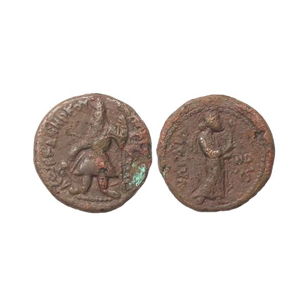 Ancient, Kushans, Kanishka I (128-150 AD), Copper Didrachm, 8.05 gms