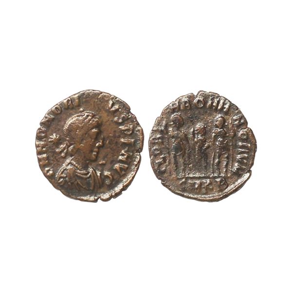 Roman Empire, Theodosius (402-450 AD), Copper Follis, 1.30 gms