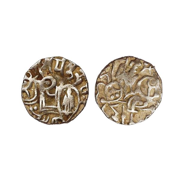 Hindu Shahis of Kabul and Gandhara, Samantadeva (9th-10th Century AD), Billon Unit, 3.23 gms