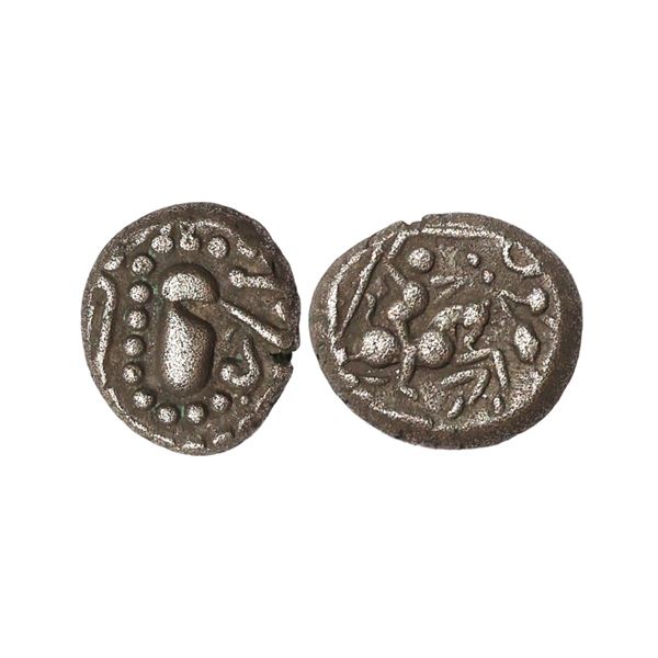 Paramaras of Malwa, War Scene type, Billon Gadhaiyya, 4.30 gms,
