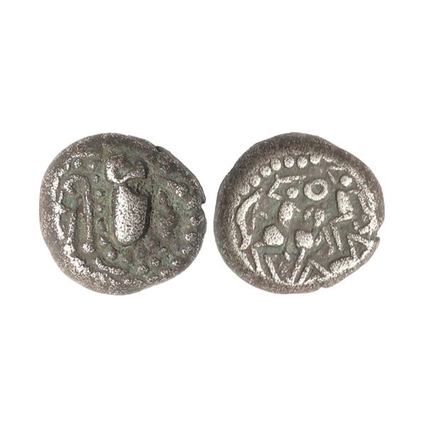 Hindu Medieval, Paramaras of Malwa, (13th Century AD), Gadhaiya Series, Billon Unit, 4.22 gms