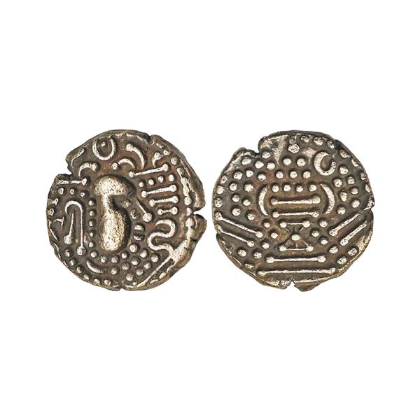 Chalukyas of Gujarat, anonymous type, (1030-1120 AD), Billon Gadhaiya Units, 4.26 gms