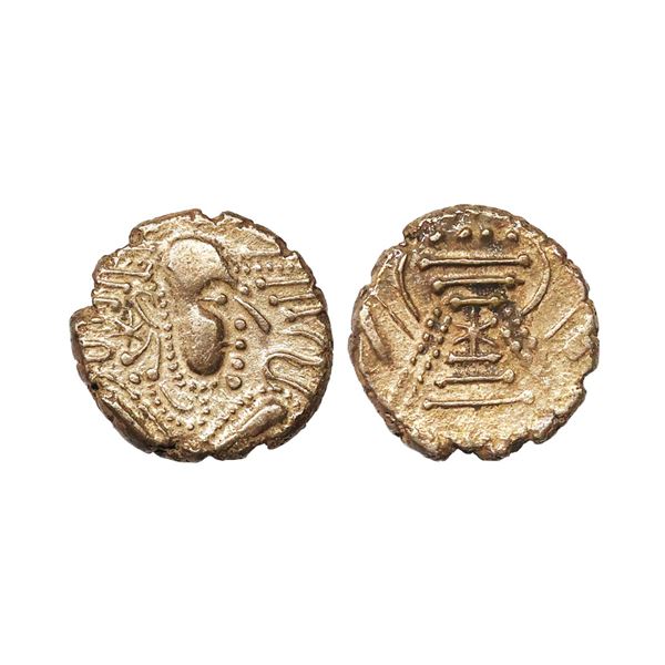 Chalukyas of Gujarat, anonymous type, (1030-1120 AD), Billon Gadhaiya Unit, 3.81 gms