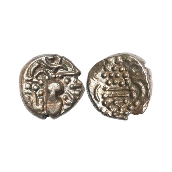 Chalukyas of Gujarat, anonymous type, (1030-1120 AD), Billon Gadhaiya Unit, 4.82 gms