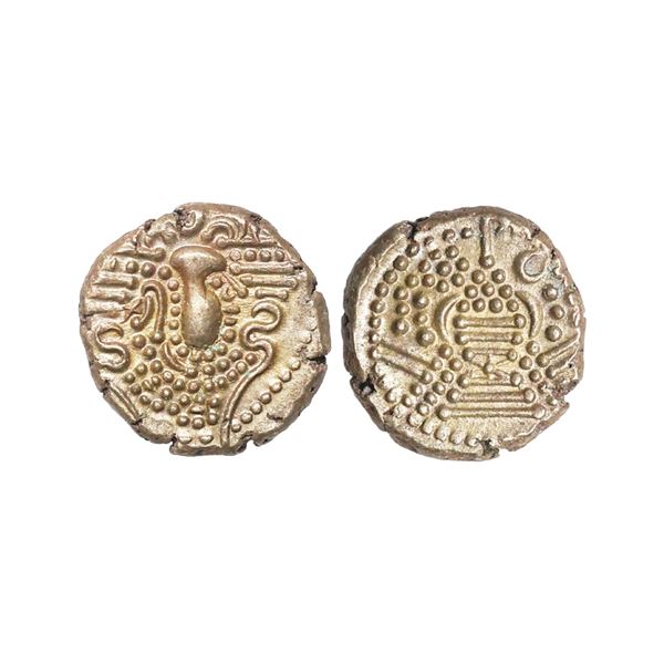 Chalukyas of Gujarat, anonymous type, (1030-1120 AD), Billon Gadhaiya Unit, 4.18 gms