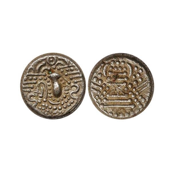 Chalukyas of Gujarat, anonymous type, (1030-1120 AD), Billon Gadhaiya Unit, 4.02 gms
