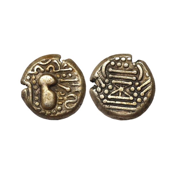 Chalukyas of Gujarat (1030-1120 AD) Anonymous Issue, Billon Gadhaiya, 4.35 gms,