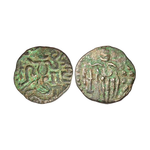 Medieval India, Chola Dynasty,Raja Raja I, (985-1014 AD), Copper Unit, 4.46 gms,
