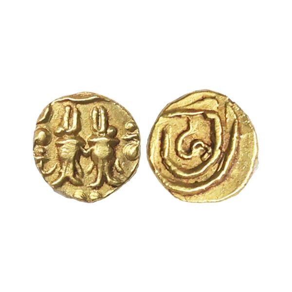 Medieval, Alupas of Udupi (10th - 12th Century AD), Gold Fanam, 0.38 gms