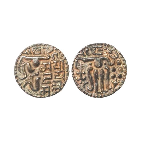 Hindu Medieval, Medieval Ceylon, Sahasa Malla (1200-1202 AD), Copper Malla Unit, 4.26 gms