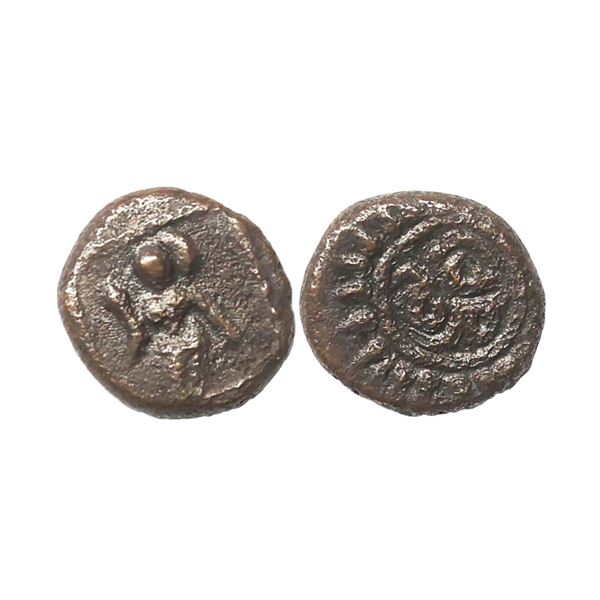 Vijayanagar Feudatories, Madurai Nayakas, (16-18c AD), Copper Kasu fraction, 1.30 gms