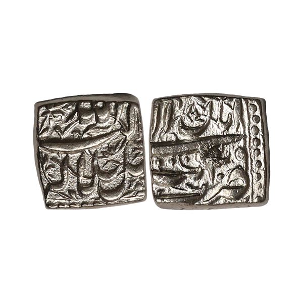 Akbar (AH 963-1014, 1556-1605 AD), Silver Square Rupee, 11.30 gms
