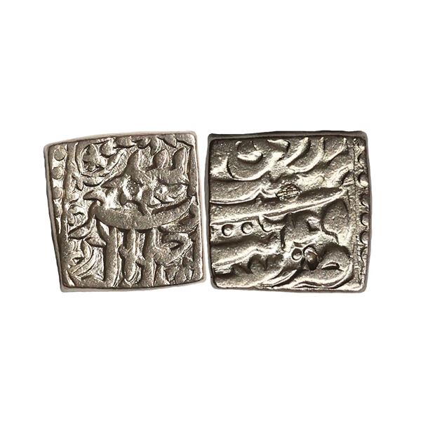 Akbar (AH 963-1014, 1556-1605 AD), Silver Square Rupee, 11.30 gms
