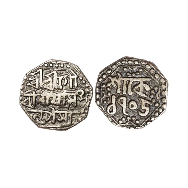 Assam, Gaurinatha Simha (SE 1702-1718/1780-1796 AD), Silver ¼ Rupee, 2.85 gms