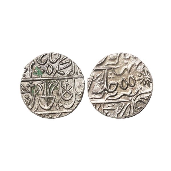 Maratha Confideracy, INO Shah Alam II (AH 1174-1221, 1759-1806 AD), Silver Rupee, 10.98 gms