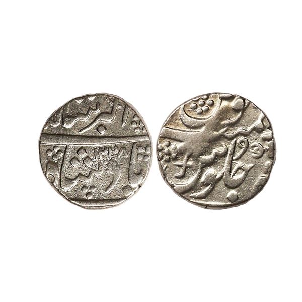 Baroda State, Anand Rao (AH 1215-1235, 1800-1819 AD), INO Akbar II, Siler Rupee, 11.14 gms