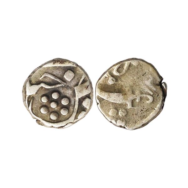 Baroda State, Khande Rao (AH 1273-1287, 1856-1870 AD), Silver ¼ Rupee, 2.82 gms