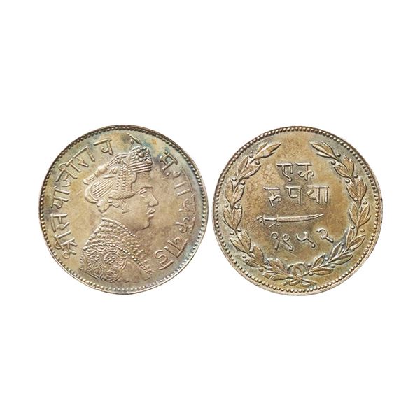 Baroda State, Sayaji Rao III (AH 1292-1357, VS 1932-1995, 1875-1938 AD), Silver Rupee, 11.32 gms