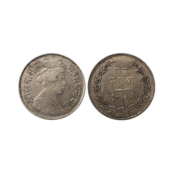 Baroda State, Sayaji Rao III (AH 1292-1357, VS 1932-1995, 1875-1938 AD), Silver Rupee