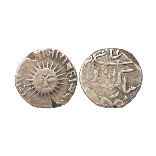 Indore State, Shivaji Rao Holkar (VS 1943-1960 1886-1903 AD), INO Shah Alam II, Silver ¼ Rupe, 2.76 