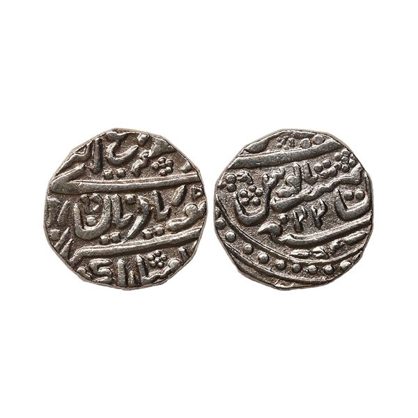 Jaisalmir State, Akhay Singh (AH 1136-1176, 1722-1762 AD), INO Muhammad Shah, Silver Rupee, 10.53 gm