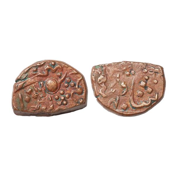 Lunavada State, Dalel Singh (VS 1908-1924, 1851-1867 AD), Copper Paisa, 8.72 gms, Shield w