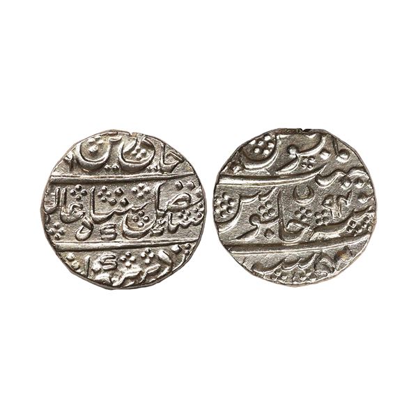 Mysore State, Krishna Raja Wodiyar, INO Shah Alam II, Silver Rupee, 11.42 gms
