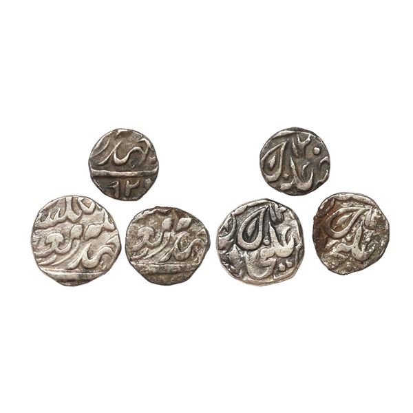 Tonk State, Muhammad Ibrahim Ali Khan (AH 1284-1349, 1868-1930 AD), Set of Three coins, Silver 1/8 R