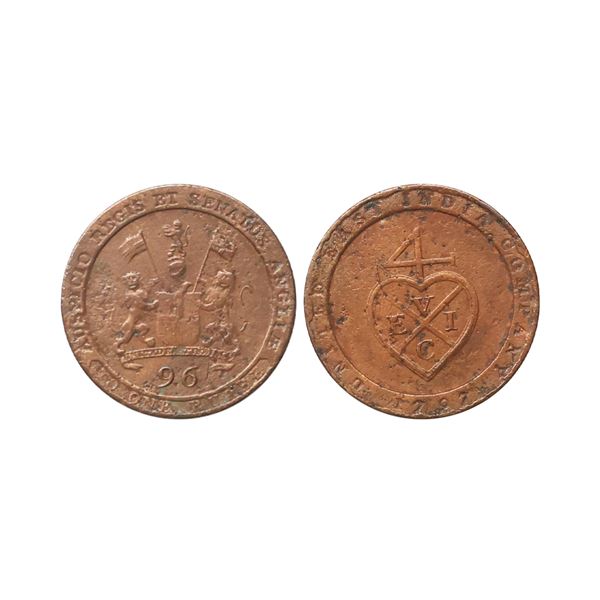 Madras Presidency, Copper 1/96 Rupee, 6.86 gms