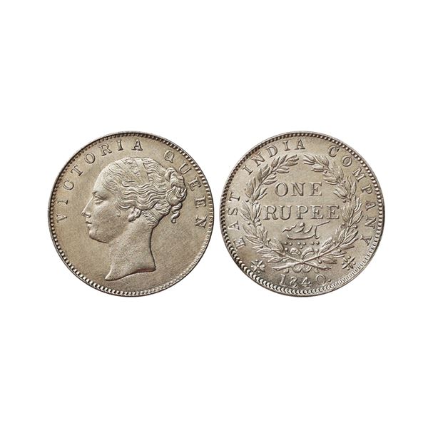 Victoria Queen, CL, Silver Rupee, 1840