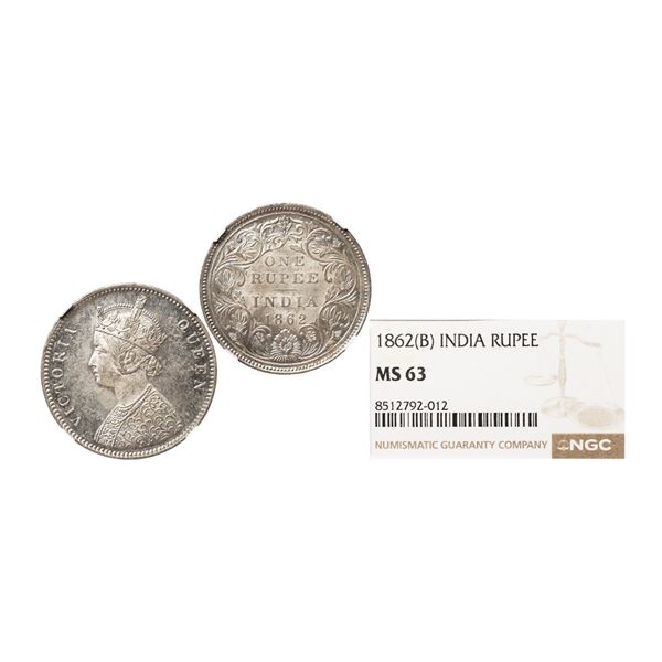 Victoria Queen, Silver Rupee, 1862, Bombay Mint