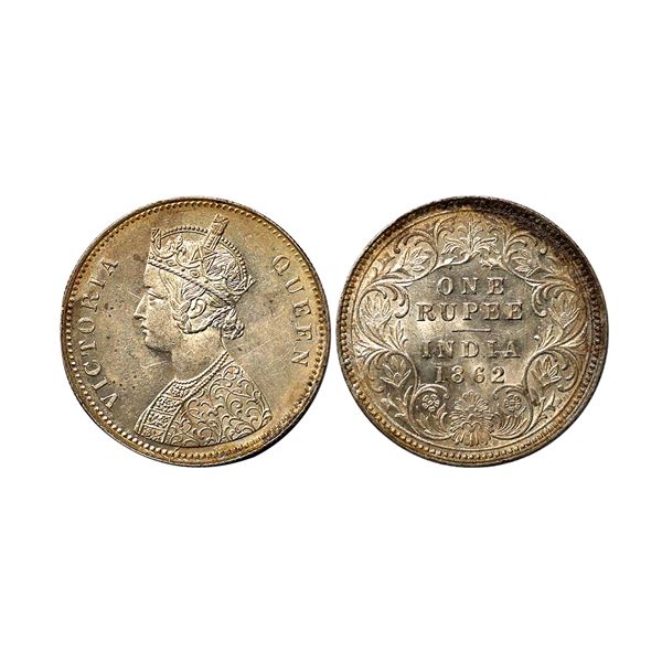 Victoria Queen, Silver Rupee, 1862, Bombay/Calcutta Mint