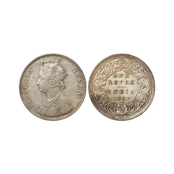 Victoria Queen, Silver Rupee, 1862, Bombay Mint