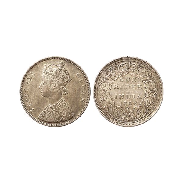 Victoria Queen, Silver Rupee, 1862, Bombay Mint