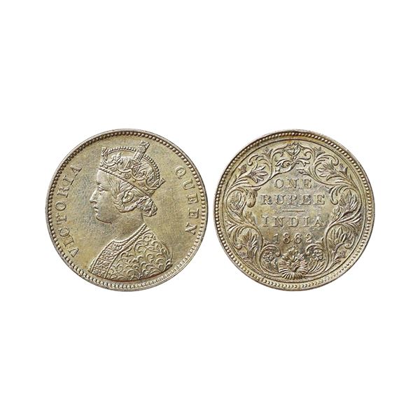 Victoria Queen, Silver Rupee, 1862, Bombay Mint