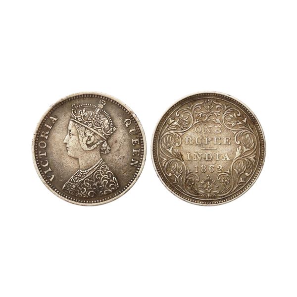 Victoria Queen, Silver Rupee, 1862, Bombay Mint