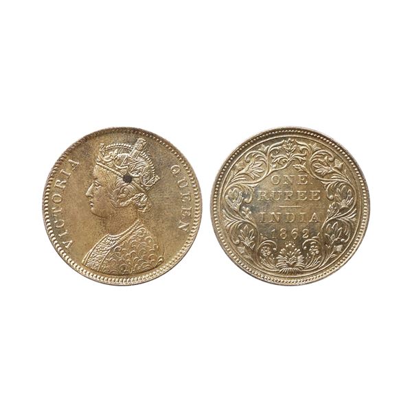 Victoria Queen, Silver Rupee, 1862, Madras Mint