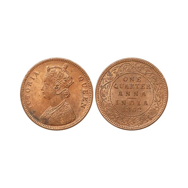 Victoria Empress, Copper 1/4 Anna, 1862