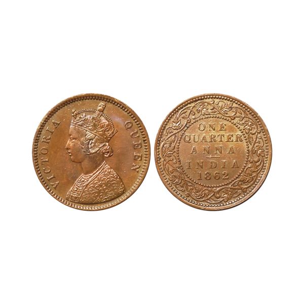 Victoria Queen, Copper 1/4 Anna, 1862