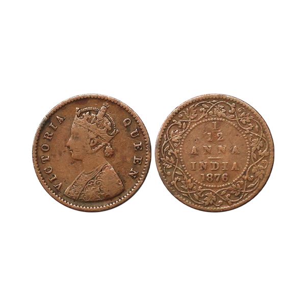 Victoria Queen, Copper 1/12 Anna, 1876