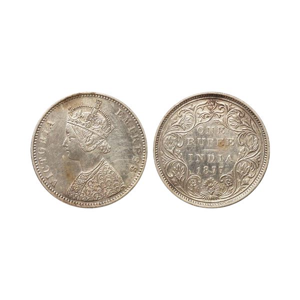 Victoria Empress, Silver Rupee, 1877, Bombay Mint