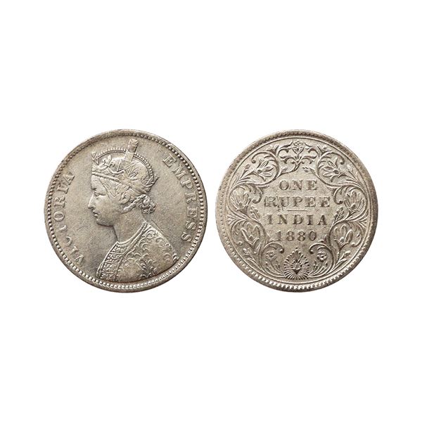 Victoria Empress, Silver Rupee, 1880, Bombay Mint