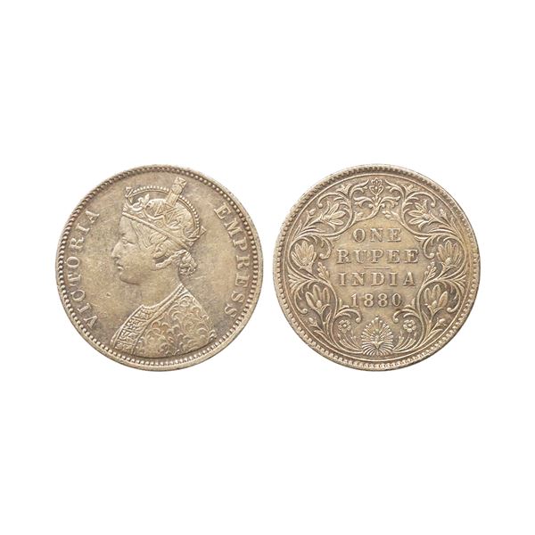 Victoria Empress, Silver Rupee, 1880, Bombay Mint