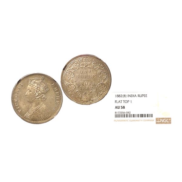 Victoria Empress, 1882, Silver Rupee, A3/I, dot, Bombay Mint,