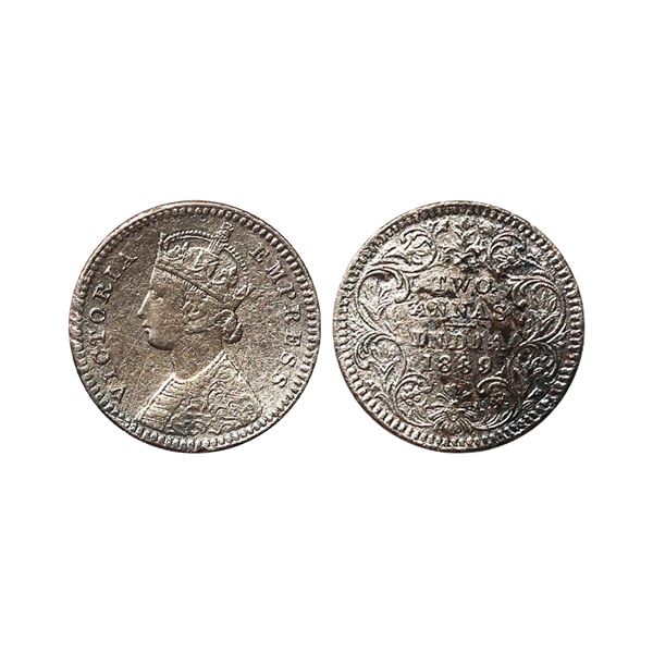 Victoria Empress, Silver 2 Annas, 1889, Calcutta Mint