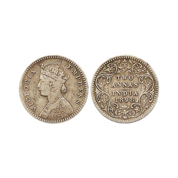 Victoria Empress, Silver 2 Annas, 1898, Calcutta Mint